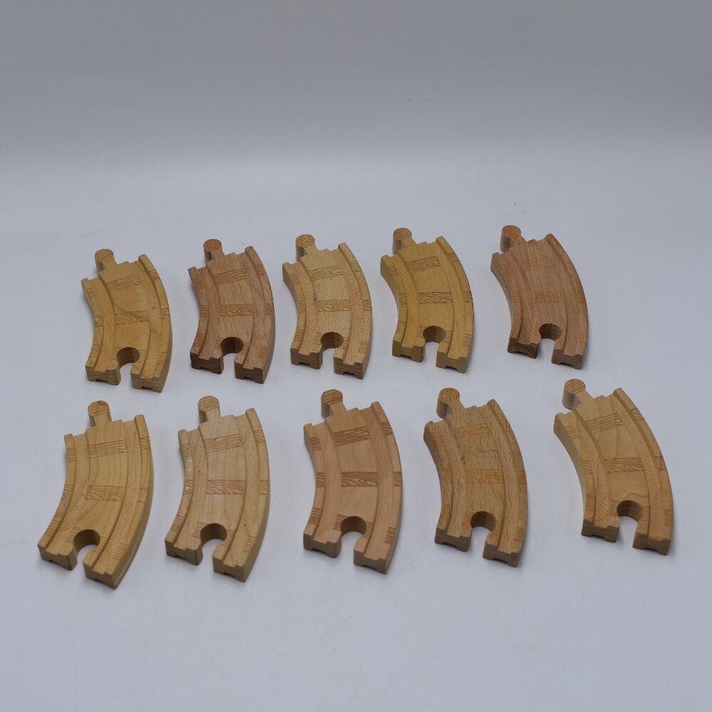 Lot x 10 Small Curved Wooden Track 3.5" Thomas & Friends Wooden Railway Trains